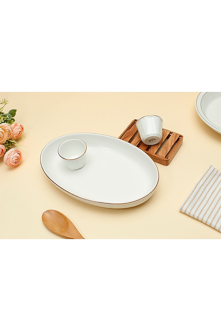 White Porcelain Platter Set by Vola