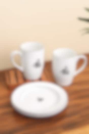 White Porcelain Mug & Mini Plate Set by Vola at Pernia's Pop Up Shop