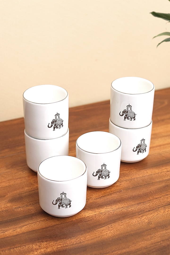 White Porcelain Espresso Shots Cup by Vola at Pernia's Pop Up Shop