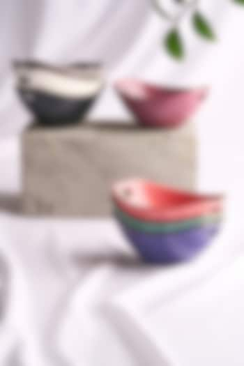 Multi-Colored Porcelain Matte Curved Bowl Set by Vola at Pernia's Pop Up Shop