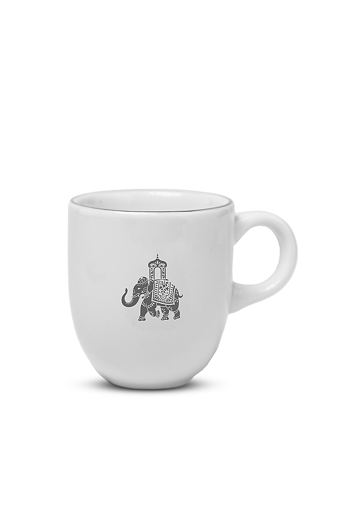 White Porcelain Gaj Espresso Cup & Saucer Set by Vola at Pernia's Pop Up Shop