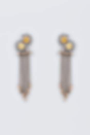 White Finish Kundan Polki Earrings by Vivinia By Vidhi Mehra at Pernia's Pop Up Shop