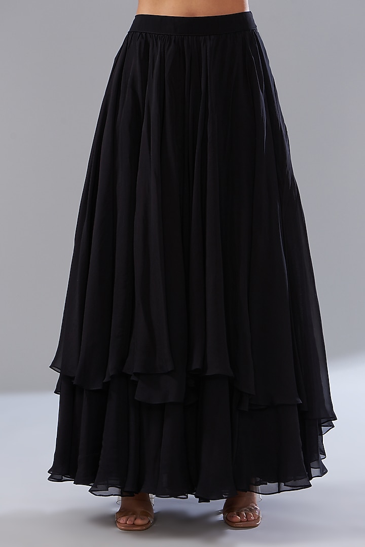Black Organza Skirt Set by Varun Nidhika at Pernia's Pop Up Shop