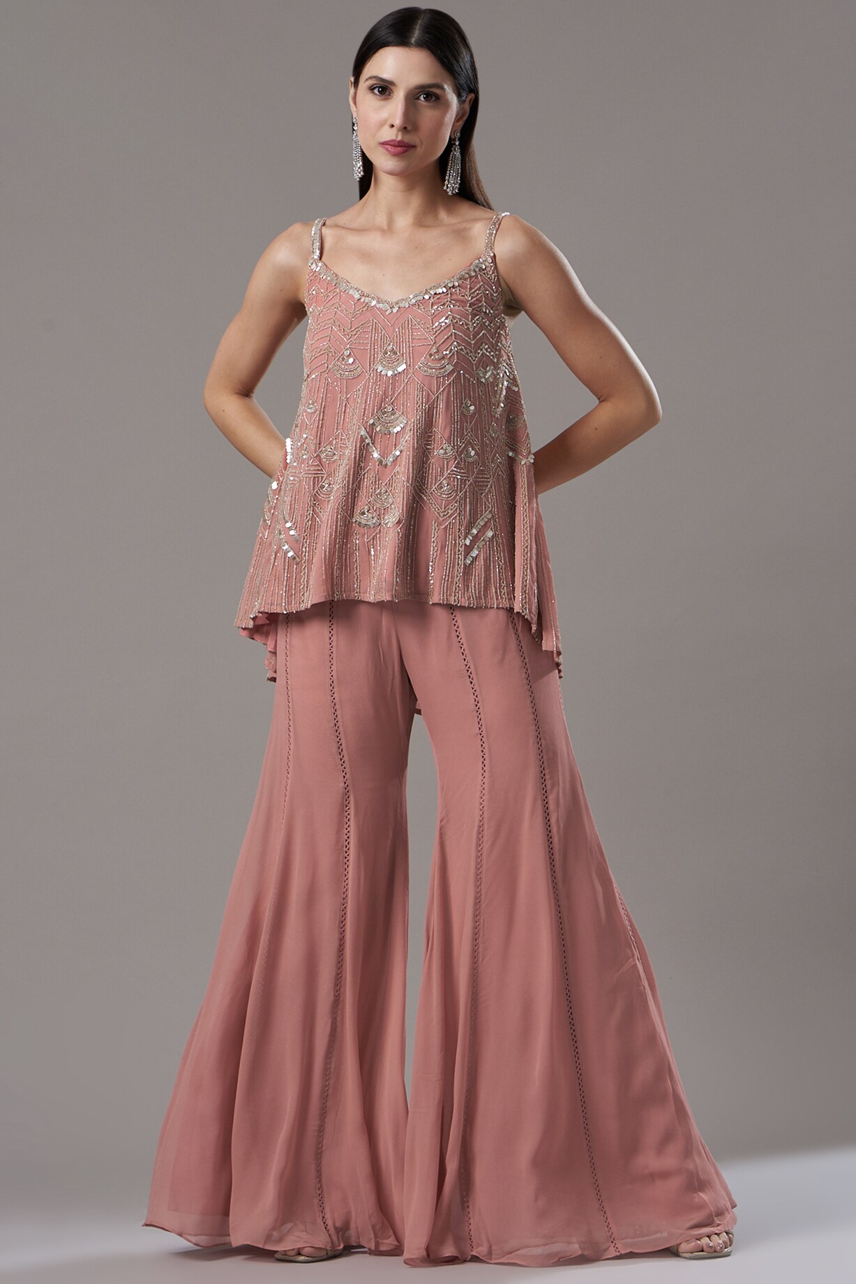 Pink Embroidered Co-Ord Set