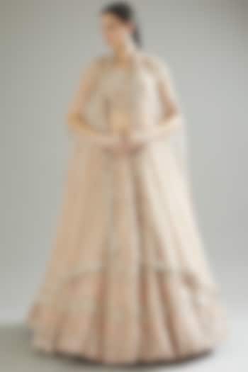 Caramel Embroidered Bridal Lehenga Bridal Lehenga Set by Varun Nidhika at Pernia's Pop Up Shop