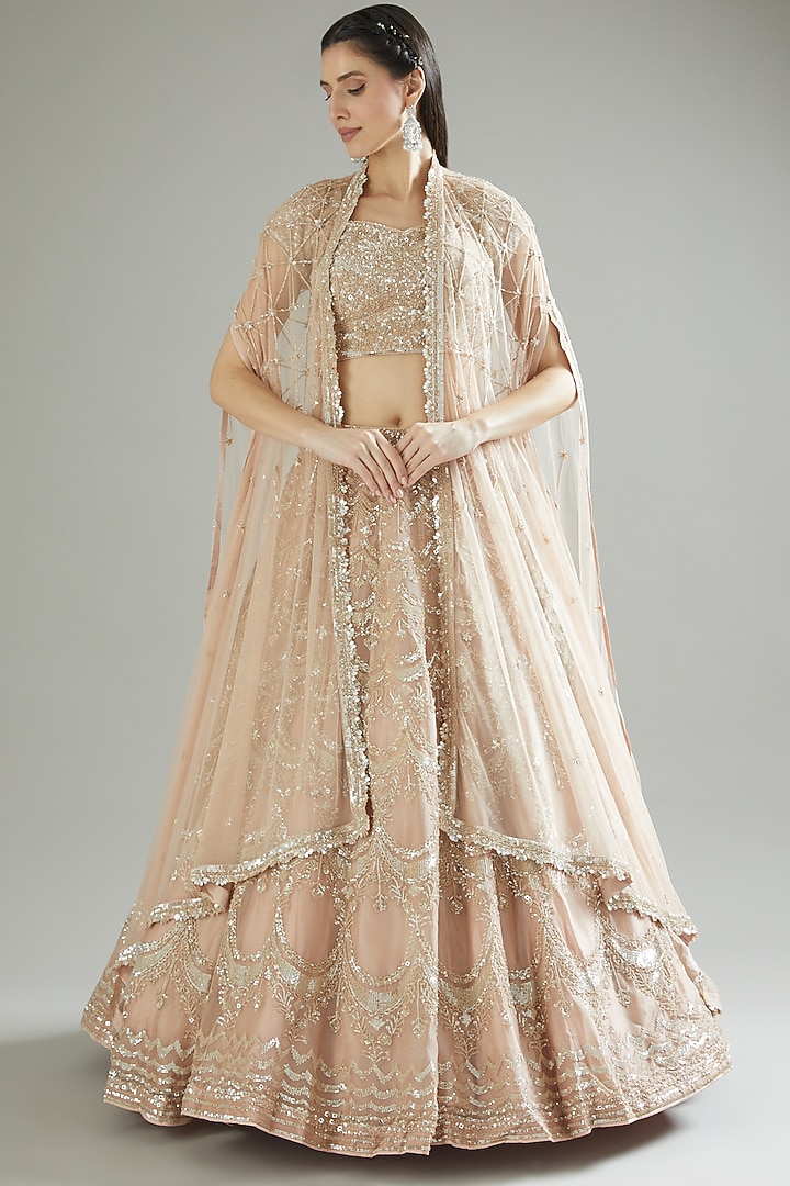 Caramel Embroidered Bridal Lehenga Bridal Lehenga Set by Varun Nidhika at Pernia's Pop Up Shop