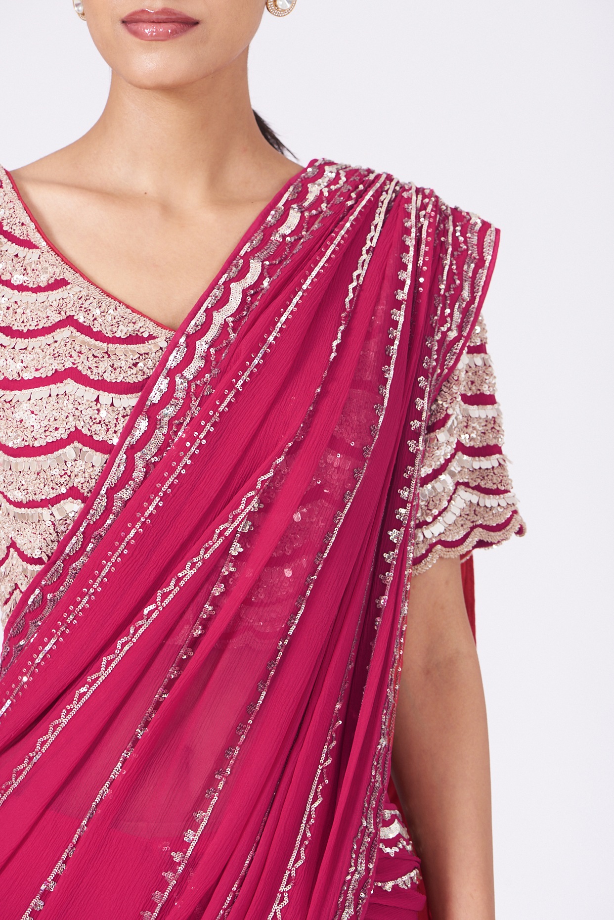 Designer Anamika's Stunning Purple Color Heavy Embroidered blouse Geor