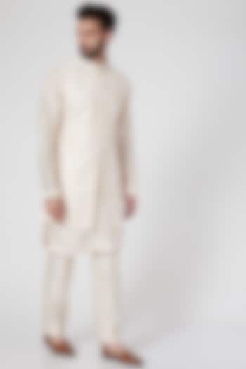 Pearl White Indowestern Jacket by Vanshik