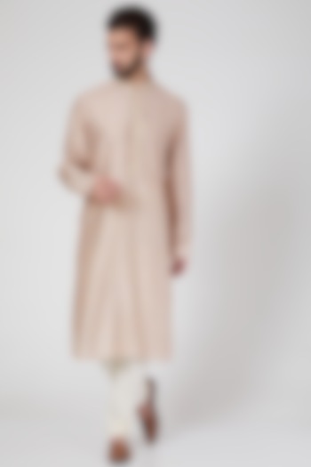 Beige Printed Kurta Set by Vanshik at Pernia's Pop Up Shop