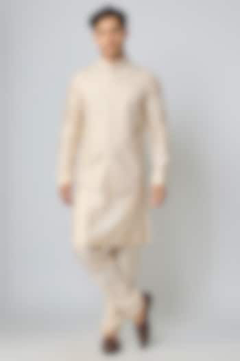 Blush Silk Bundi Jacket Set by Vanshik at Pernia's Pop Up Shop