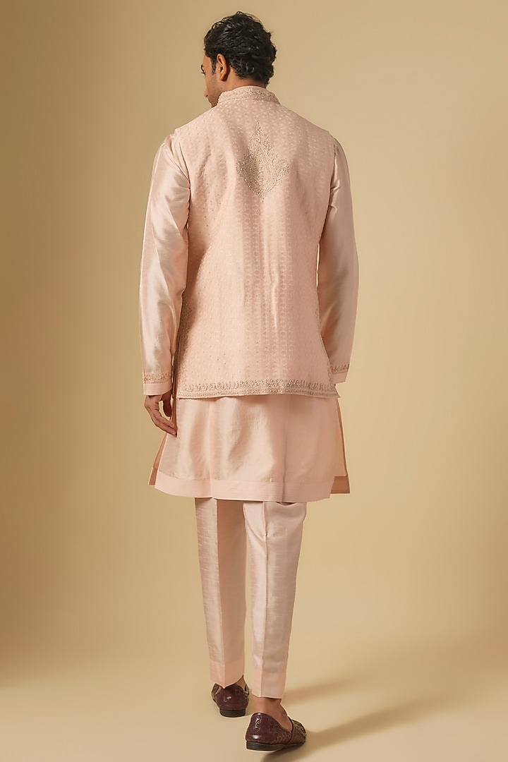 Rose Soft Silk Bundi Jacket Set by Vanshik at Pernia's Pop Up Shop