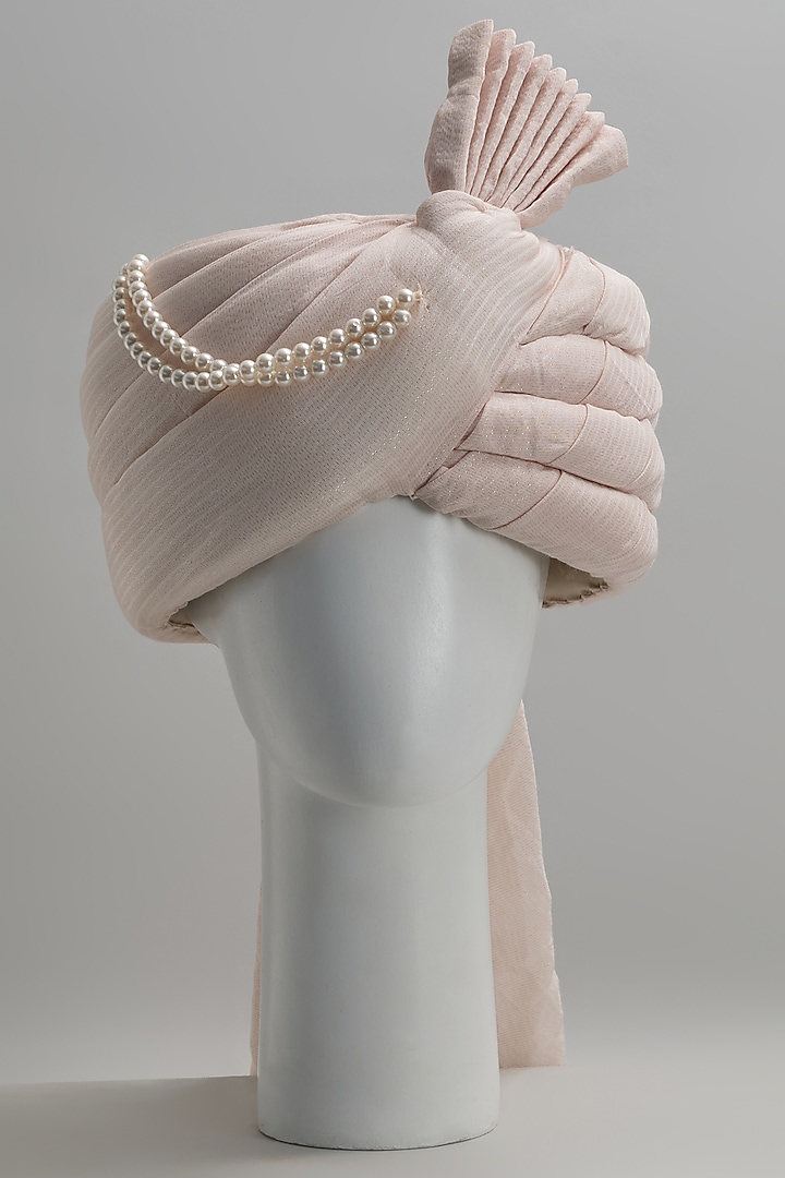 Blush Raw Silk Safa by Vanshik at Pernia's Pop Up Shop