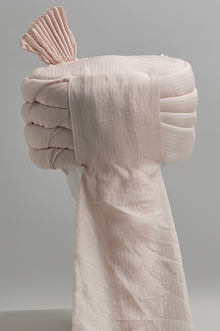 Blush Raw Silk Safa by Vanshik at Pernia's Pop Up Shop
