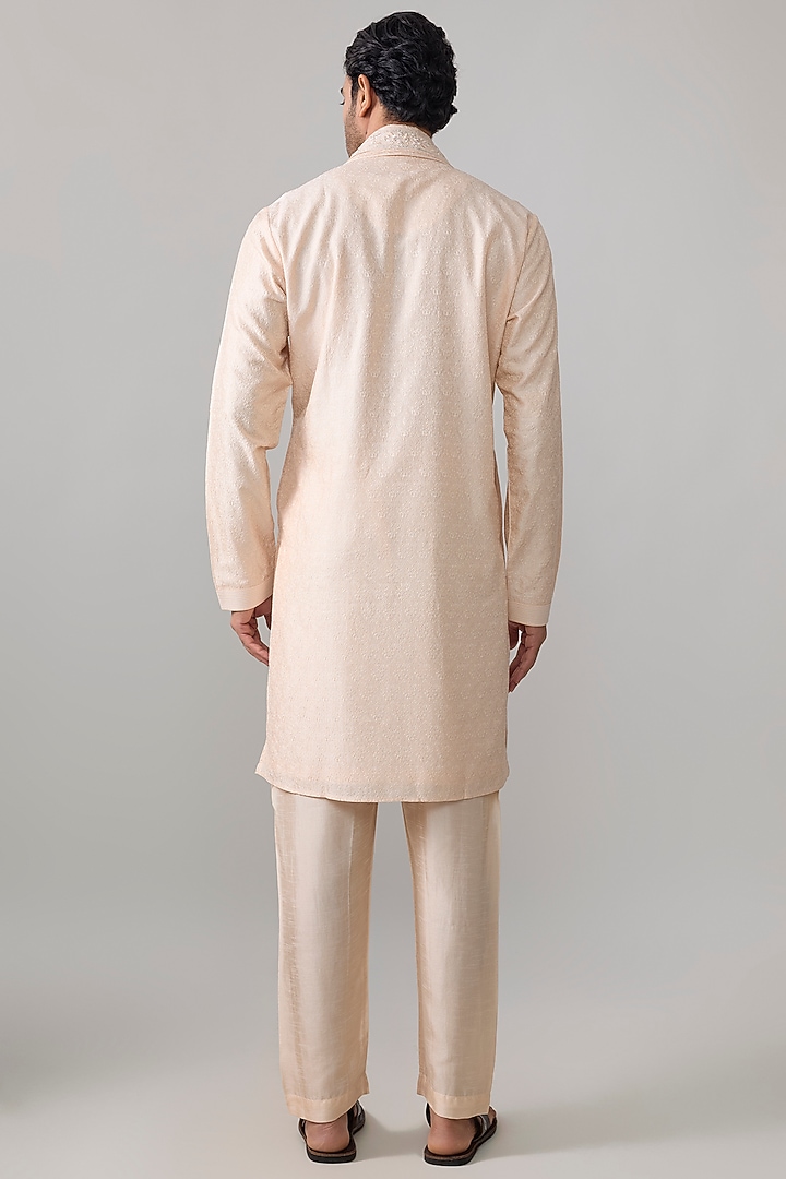 Blush Silk Sherwani Set by Vanshik at Pernia's Pop Up Shop