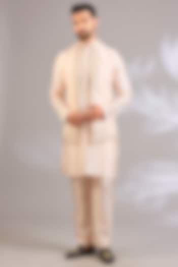 Blush Silk Bundi Jacket Set by Vanshik at Pernia's Pop Up Shop