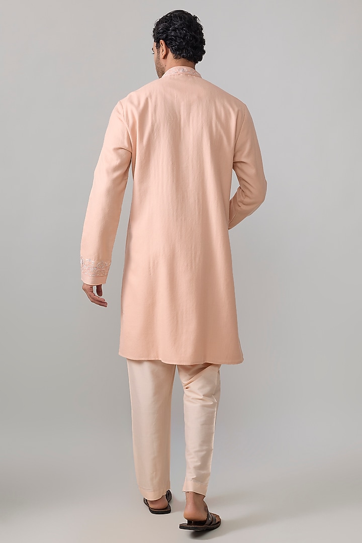 Blush Silk Kurta Set by Vanshik at Pernia's Pop Up Shop