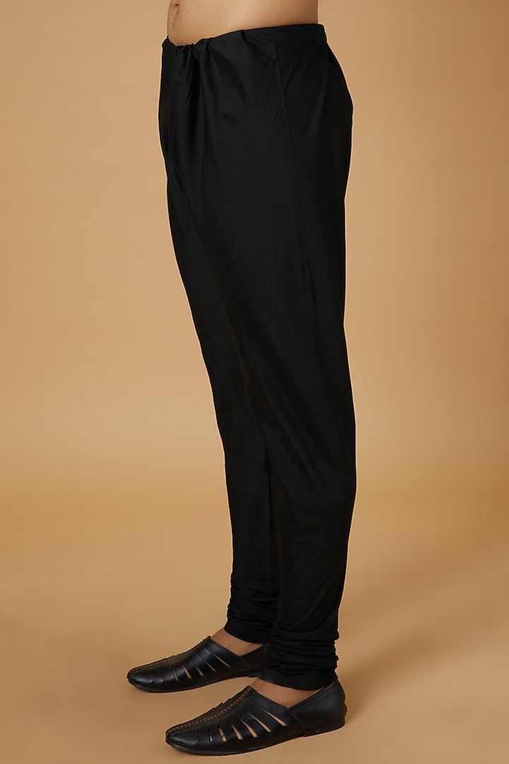 Black Raw Silk Jamewar Groom Sherwani Set by Vanshik at Pernia's Pop Up Shop