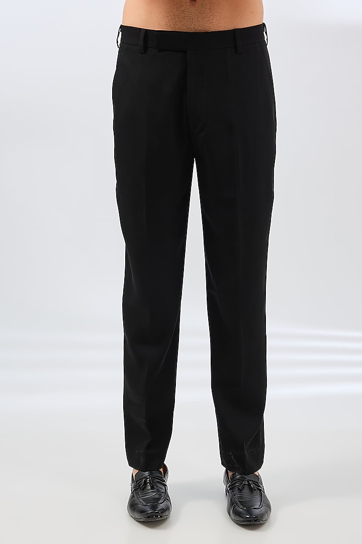 Black Silk Crystal Embroidered Jodhpuri Set by Vanshik at Pernia's Pop Up Shop