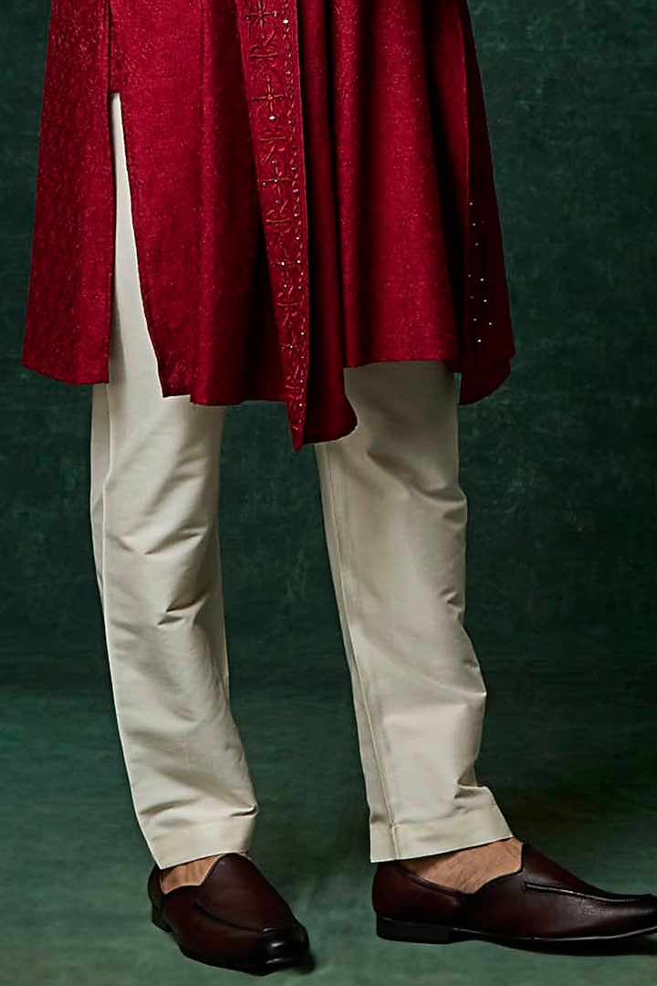 Ruby Silk Mirror Work Kurta Set by Vanshik at Pernia's Pop Up Shop