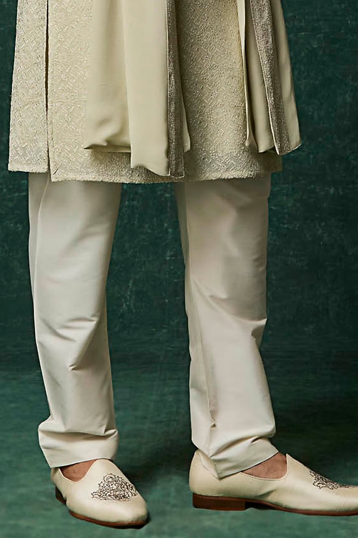 Mint Georgette Pearl Embroidered Kurta Set by Vanshik at Pernia's Pop Up Shop