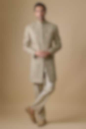 Mint Silk Sherwani Set by Vanshik