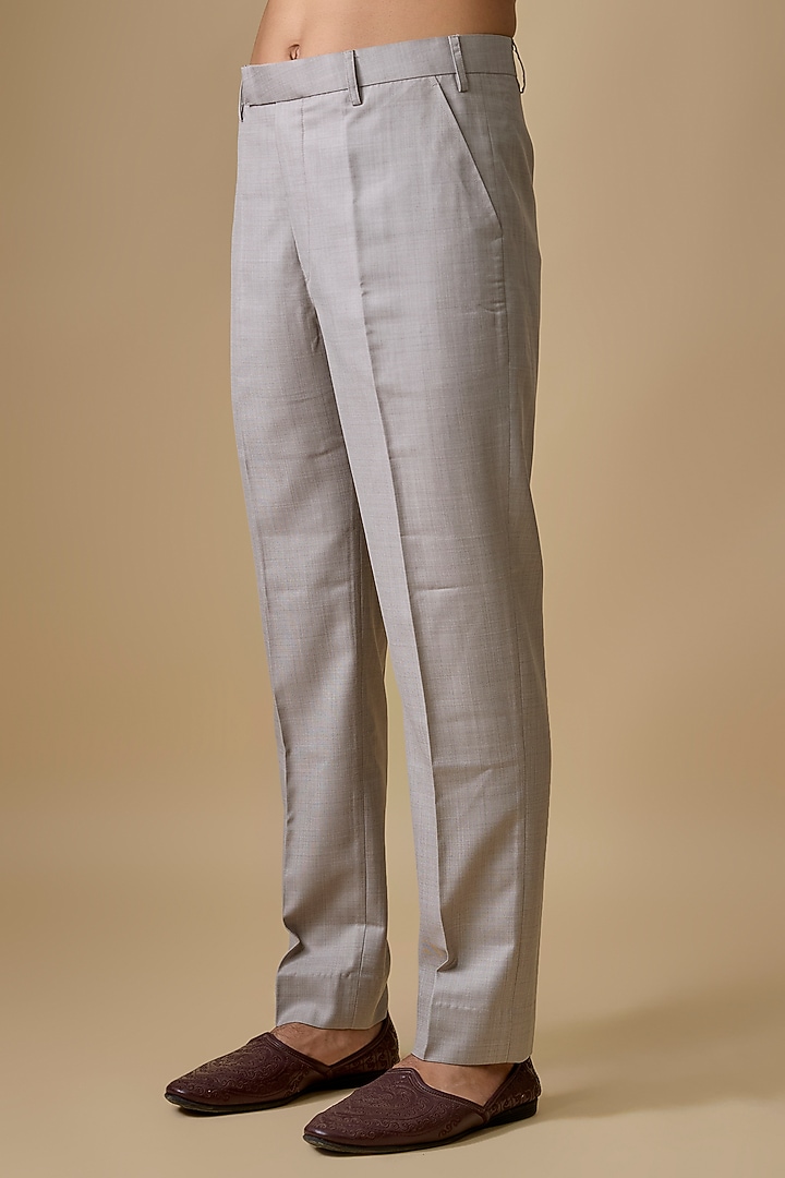 Grey Silk Groom Sherwani Set by Vanshik at Pernia's Pop Up Shop