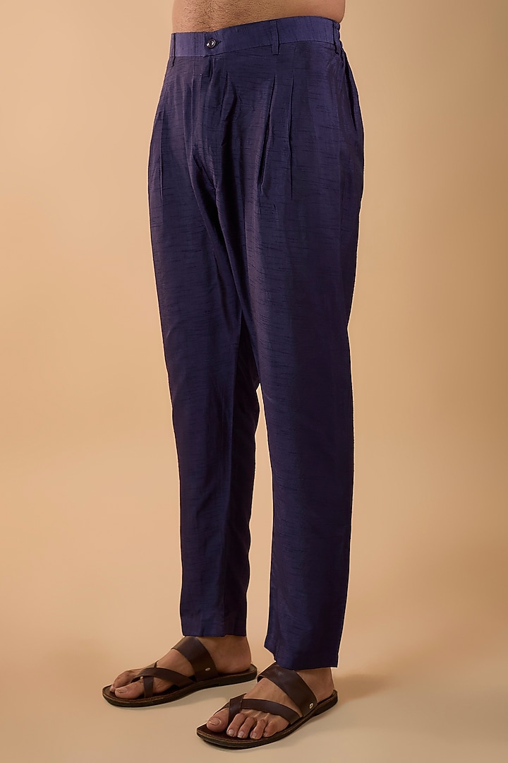 Blue Silk Kurta Set by Vanshik at Pernia's Pop Up Shop