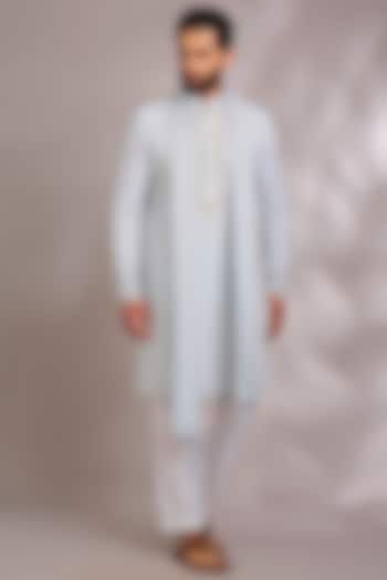 Aqua Georgette Kurta Set by Vanshik at Pernia's Pop Up Shop