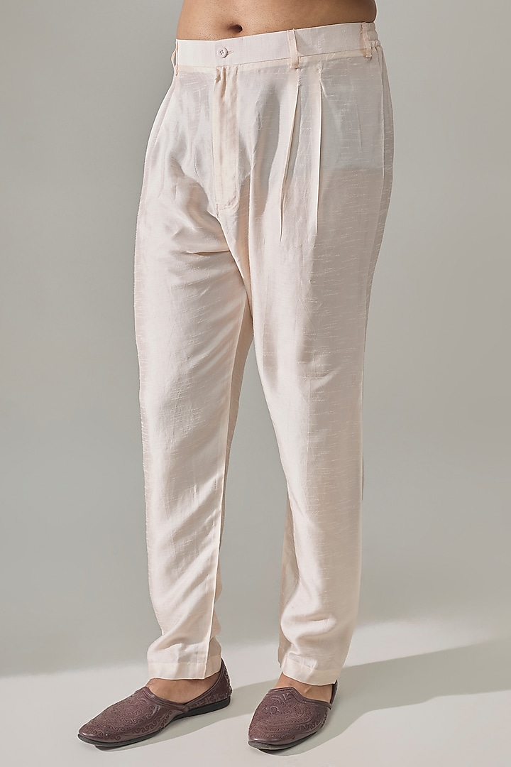 Pearl White Silk Groom Sherwani Set by Vanshik at Pernia's Pop Up Shop