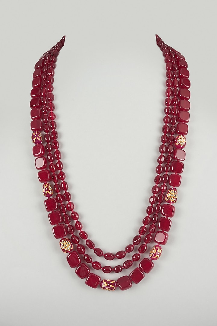 Maroon Beaded Mala by Vanshik at Pernia's Pop Up Shop