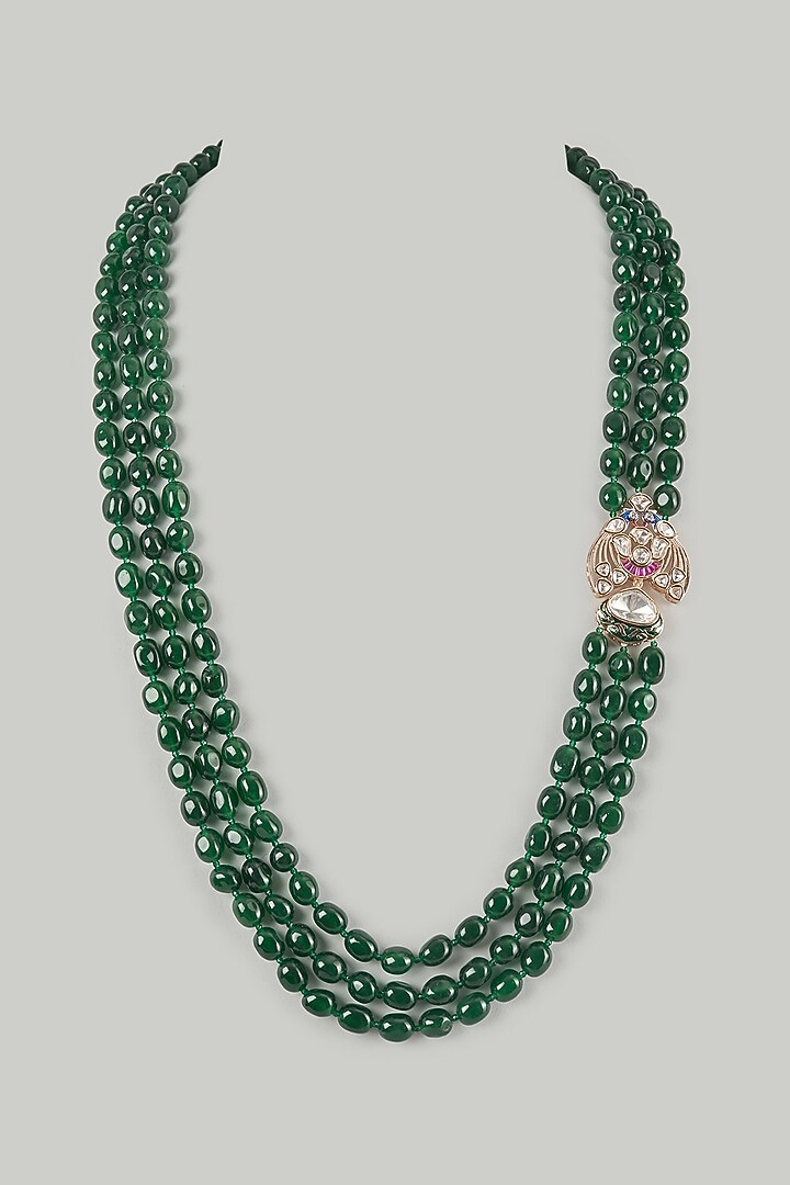 Emerald Beaded Mala by Vanshik at Pernia's Pop Up Shop