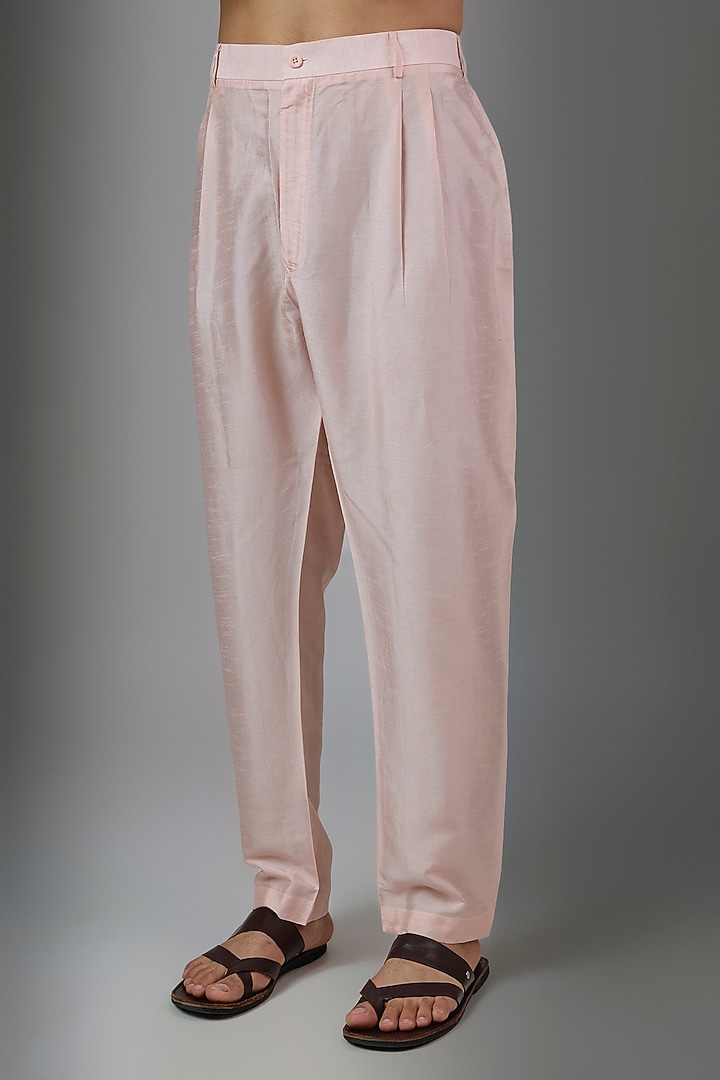 Rose Pink Silk Kurta Set by Vanshik at Pernia's Pop Up Shop