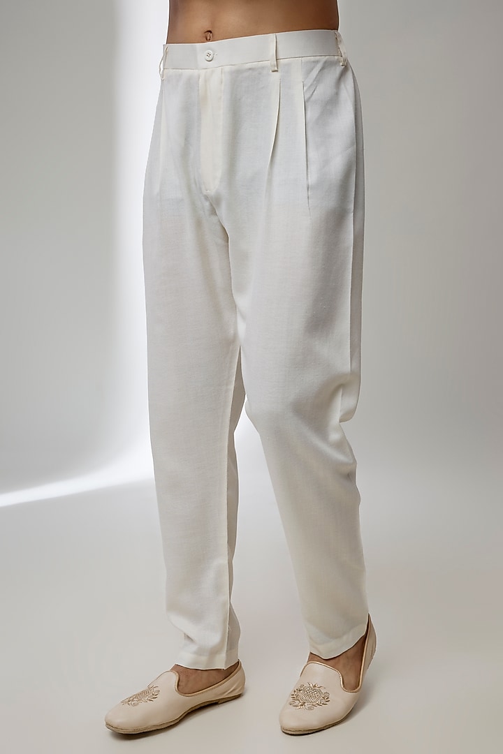 Ivory Silk Kurta Set by Vanshik at Pernia's Pop Up Shop