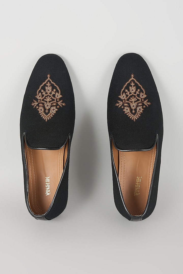Black Leather Loafers by Vanshik at Pernia's Pop Up Shop