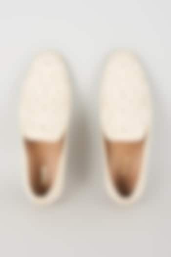 Ivory Leather Loafers by Vanshik at Pernia's Pop Up Shop