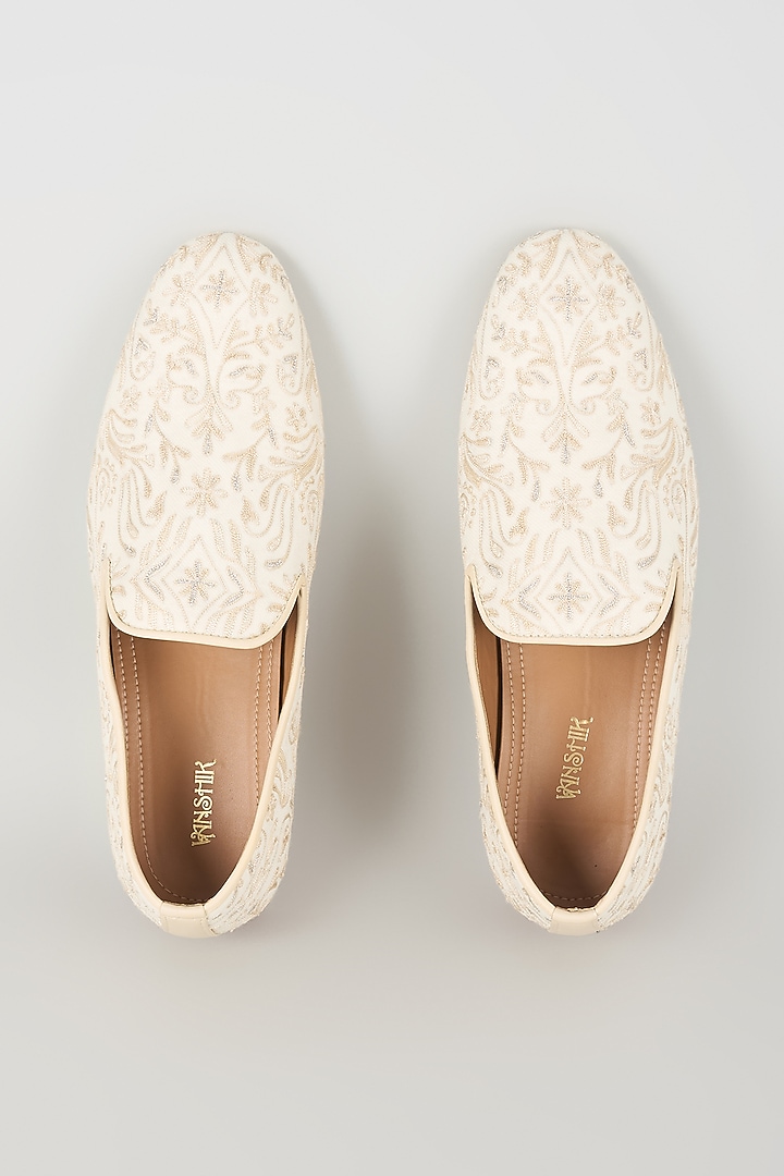 Ivory Leather Loafers by Vanshik at Pernia's Pop Up Shop