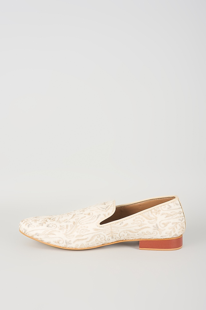 Ivory Leather Loafers by Vanshik at Pernia's Pop Up Shop