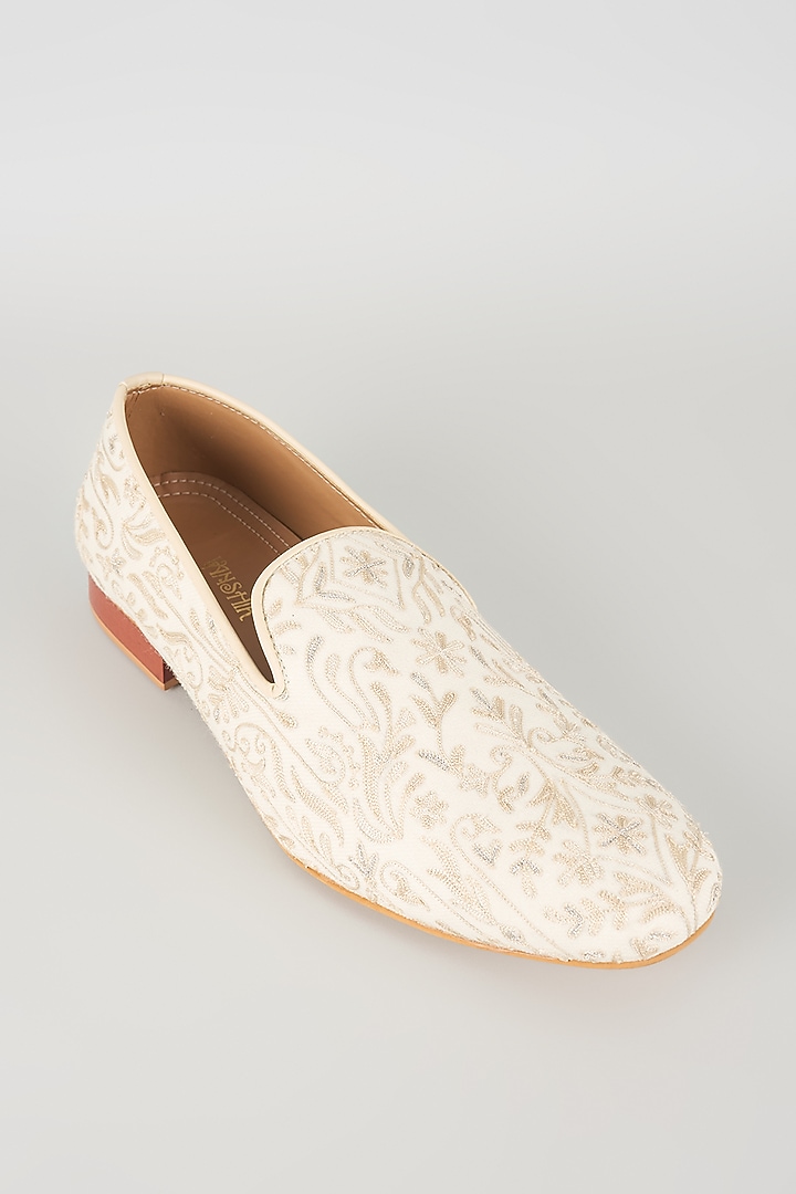 Ivory Leather Loafers by Vanshik at Pernia's Pop Up Shop