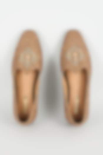 Tan Leather Mojaris by Vanshik at Pernia's Pop Up Shop