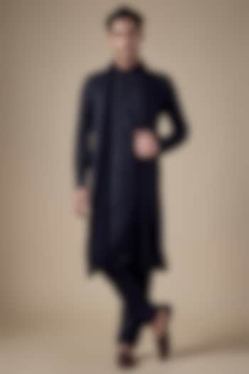 Blue Georgette Lucknowi Kurta Set by Vanshik at Pernia's Pop Up Shop