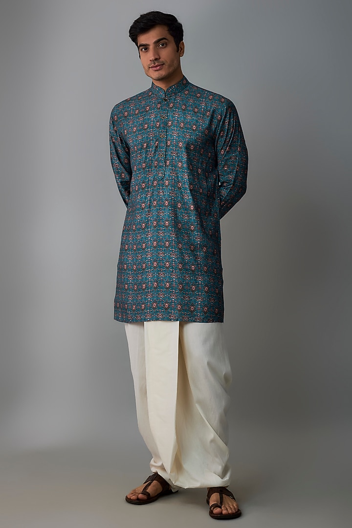 Ivory Cotton Silk Dhoti Pants by Vanshik at Pernia's Pop Up Shop