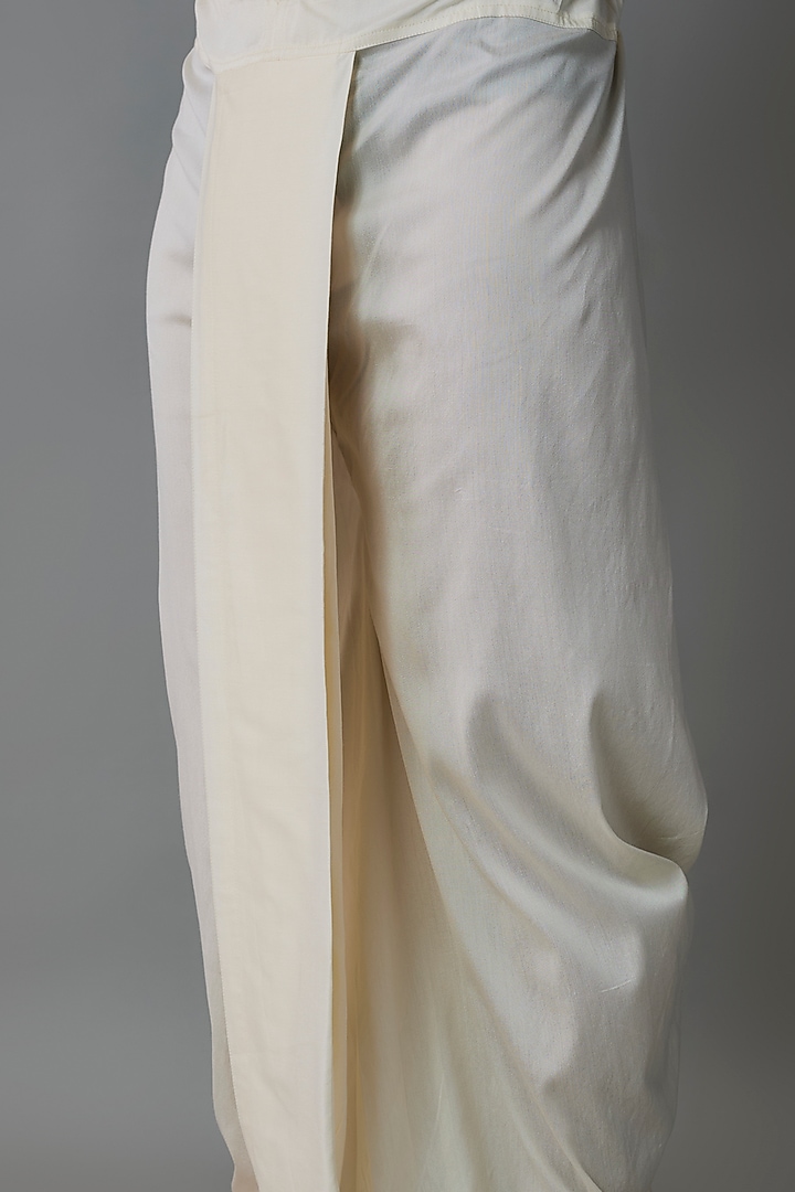 Ivory Cotton Silk Dhoti Pants by Vanshik at Pernia's Pop Up Shop