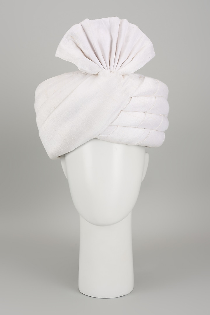 Ivory Raw Silk Safa by Vanshik at Pernia's Pop Up Shop