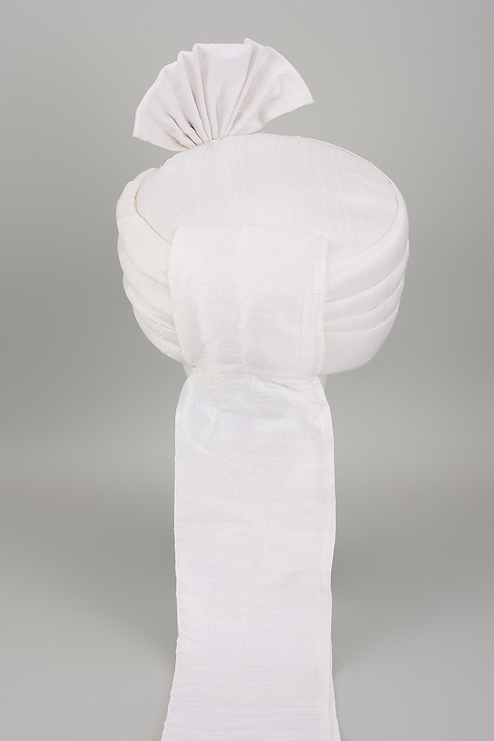 Ivory Raw Silk Safa by Vanshik at Pernia's Pop Up Shop