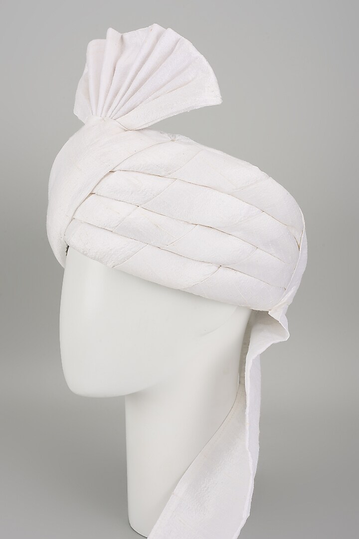 Ivory Raw Silk Safa by Vanshik at Pernia's Pop Up Shop