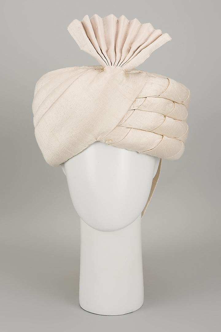 Cream Raw Silk Safa by Vanshik at Pernia's Pop Up Shop