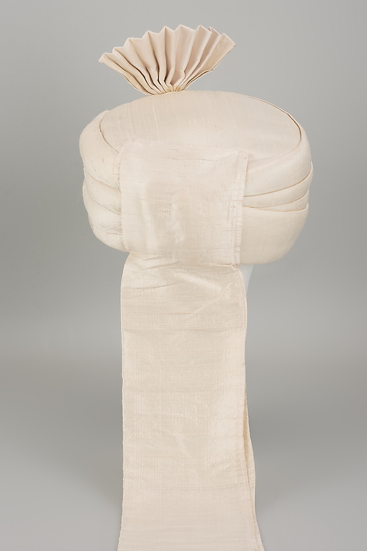 Cream Raw Silk Safa by Vanshik at Pernia's Pop Up Shop