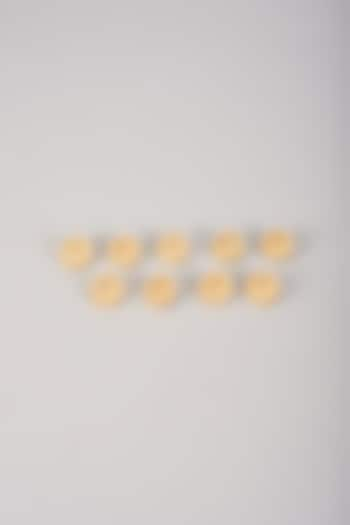 Gold Finish Multi-Colored Diamond Buttons (Set Of 9) by Vanshik