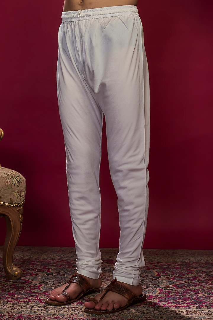 Olive Chanderi Pearl Embroidered Lucknowi Kurta Set by Vanshik at Pernia's Pop Up Shop