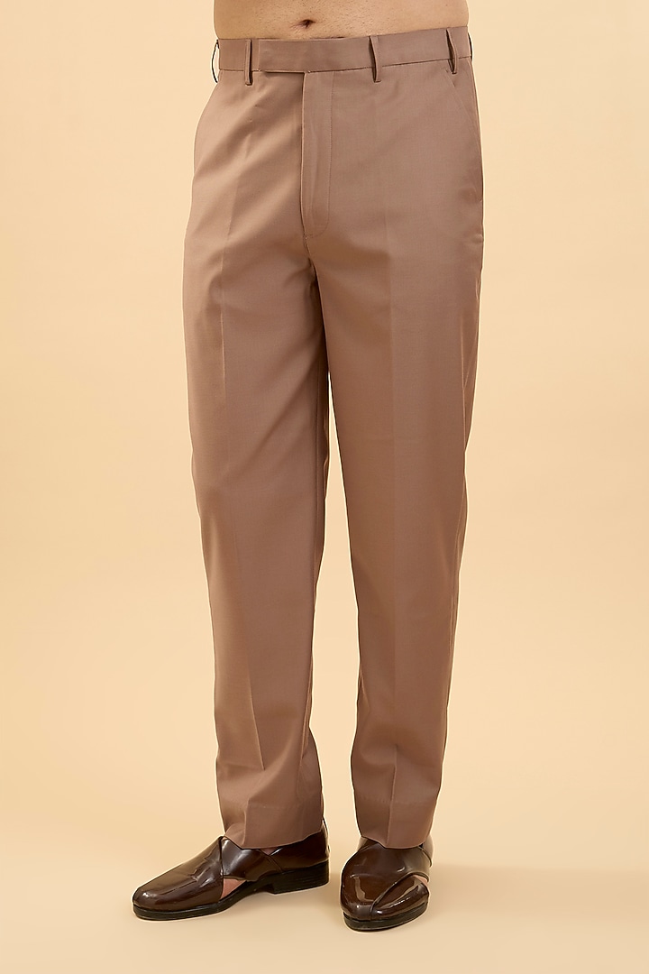 Brown Silk Groom Bandhgala Set by Vanshik at Pernia's Pop Up Shop